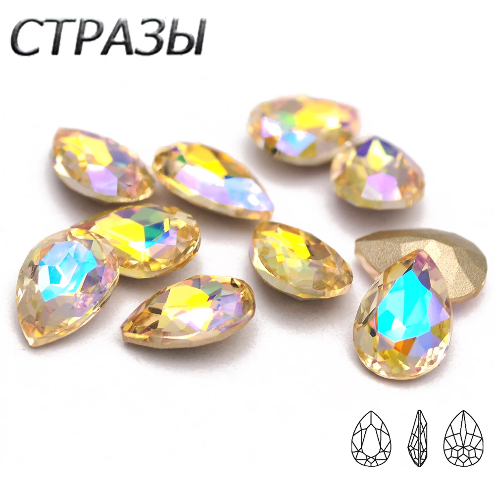 CTPA3bI New Paradies Shine Color Glass Crystals Loose DIY Applique Accessories Rhinestones Drop Jewelry Making Beads Diamond