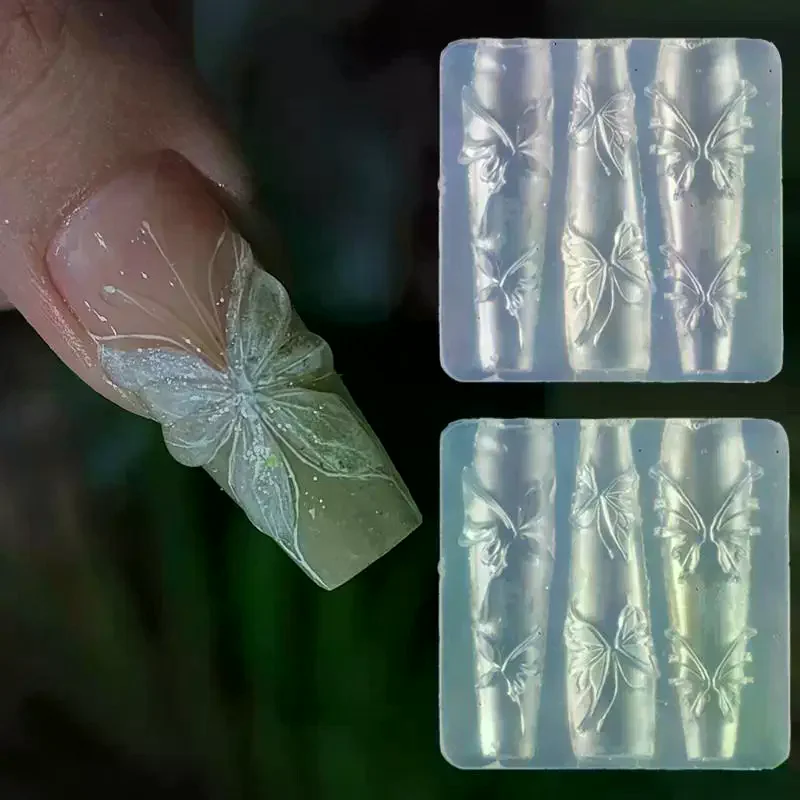 3D Seestern Shell Schmetterling Blume Silikon Nagel Form DIY Nail art Dekoration Transparent Nagel Vorlage Maniküre Design Werkzeuge