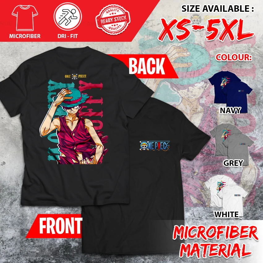 

ONE PIECE Roronoa Zoro Anime Cartoon Streetwear Microfiber Dri-Fit Polyester Street Short Sleeve Men T-Shirt Women Kids Top