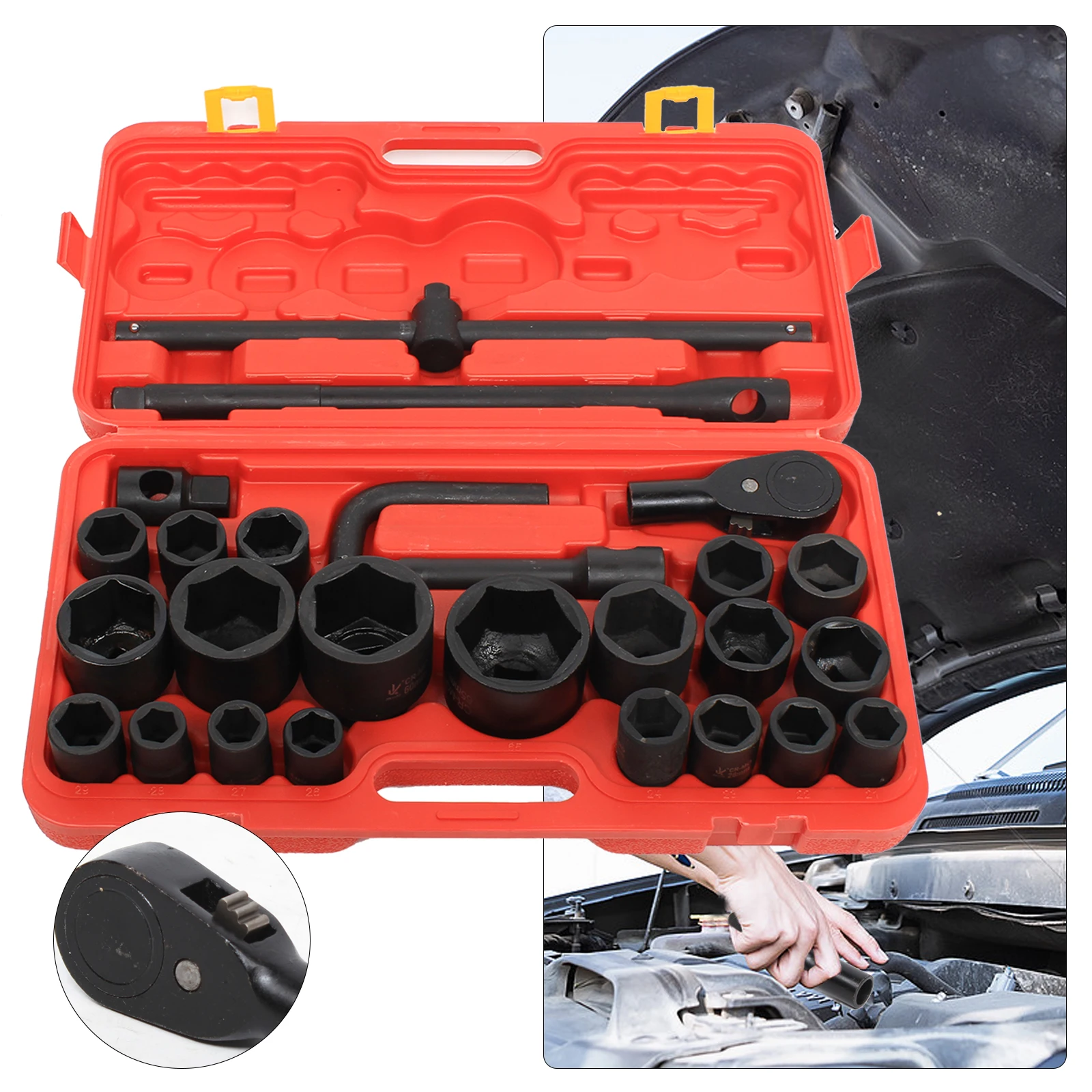 26 Sets of Heavy-duty Pneumatic Explosion-proof Sleeves 21-65MM Automobile Nut