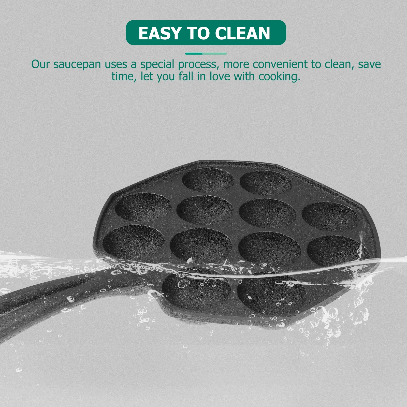 

12 Holes Cast Iron Pan Nonstick Octopus Maker Mold Egg Tray Grill Plate Baking Tool Durability Heat Storage