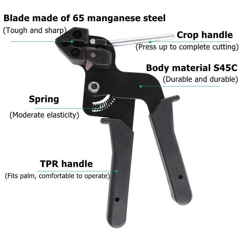 Cable Ties Plier Hand Stainless Steel Tie Self-Locking Fastening Strap High Quality Cutting Tool Automatic Zip Cutter Tension