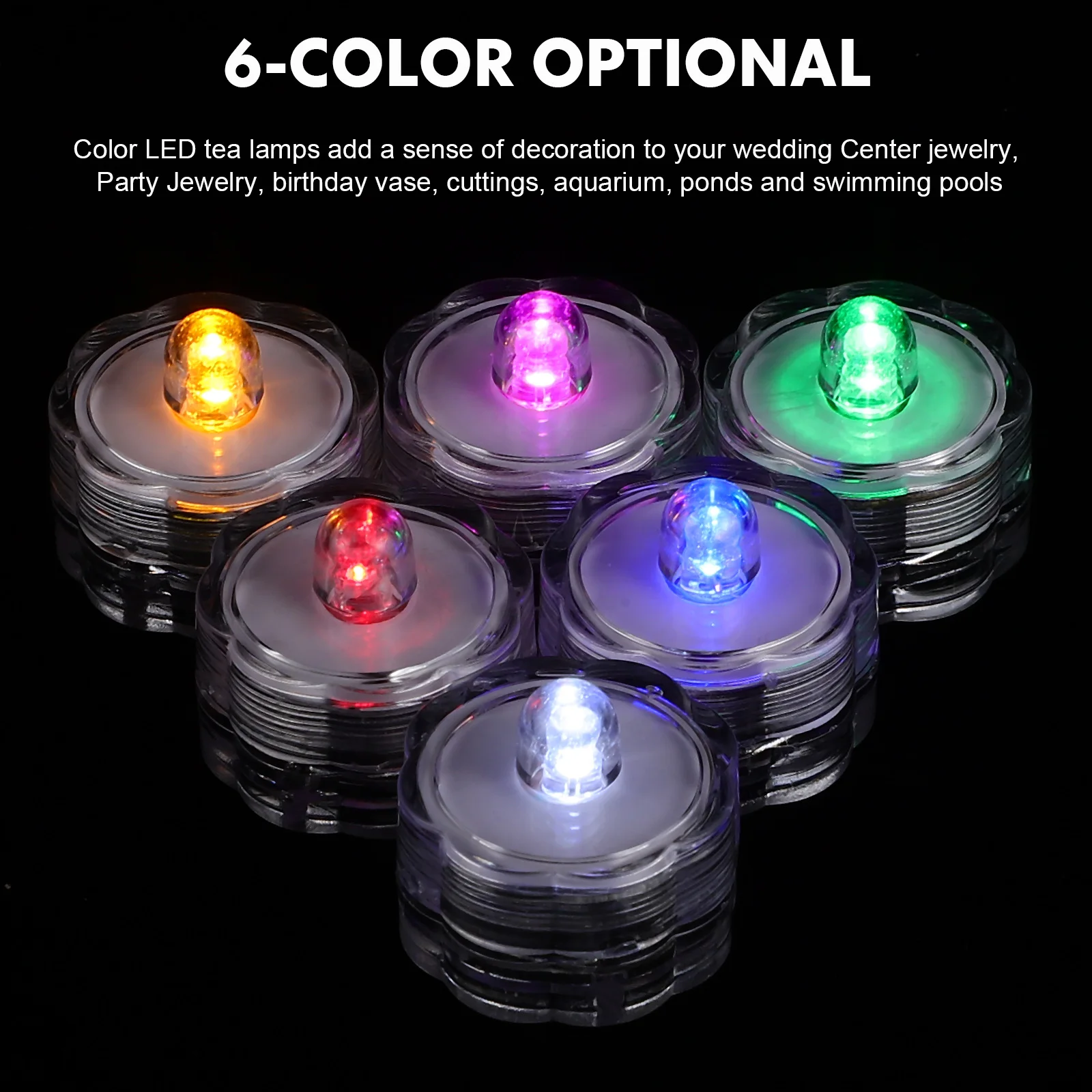 12 Pcs 현실적인 Flameless 차 조명 디 밍이 가능한 LED 물고기 탱크 목욕 파티 홈 인테리어 잠수정 LED에 대 한 컬러