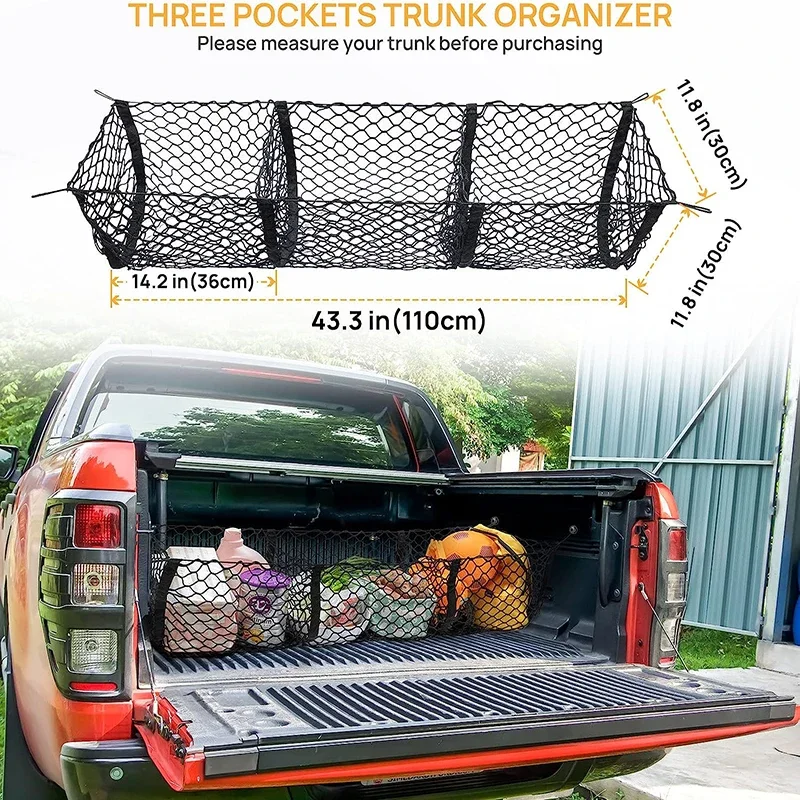 

Cargo Net Trunk Bed Organizer Mesh Storage Net Truck Accessories Bed Grocery Holder for SUV Car Toyota Pickup Truck Bed