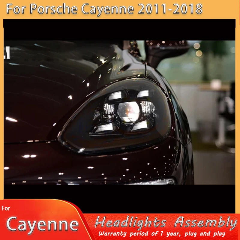 

Car Lamps Accessories For Porsche Cayenne Headlight Assembly 2011-2018, Upgrade to 2021 Style Matrix LED Daytime Running Light