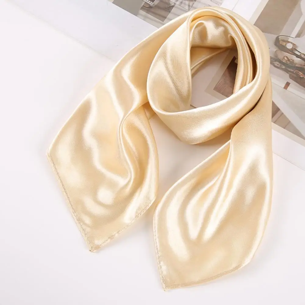 Seidenschal, weicher, glatter Satin-Quadratschal, Sonnenschutz, Kopftuch, Stirnband, Halstuch, modisches Accessoire