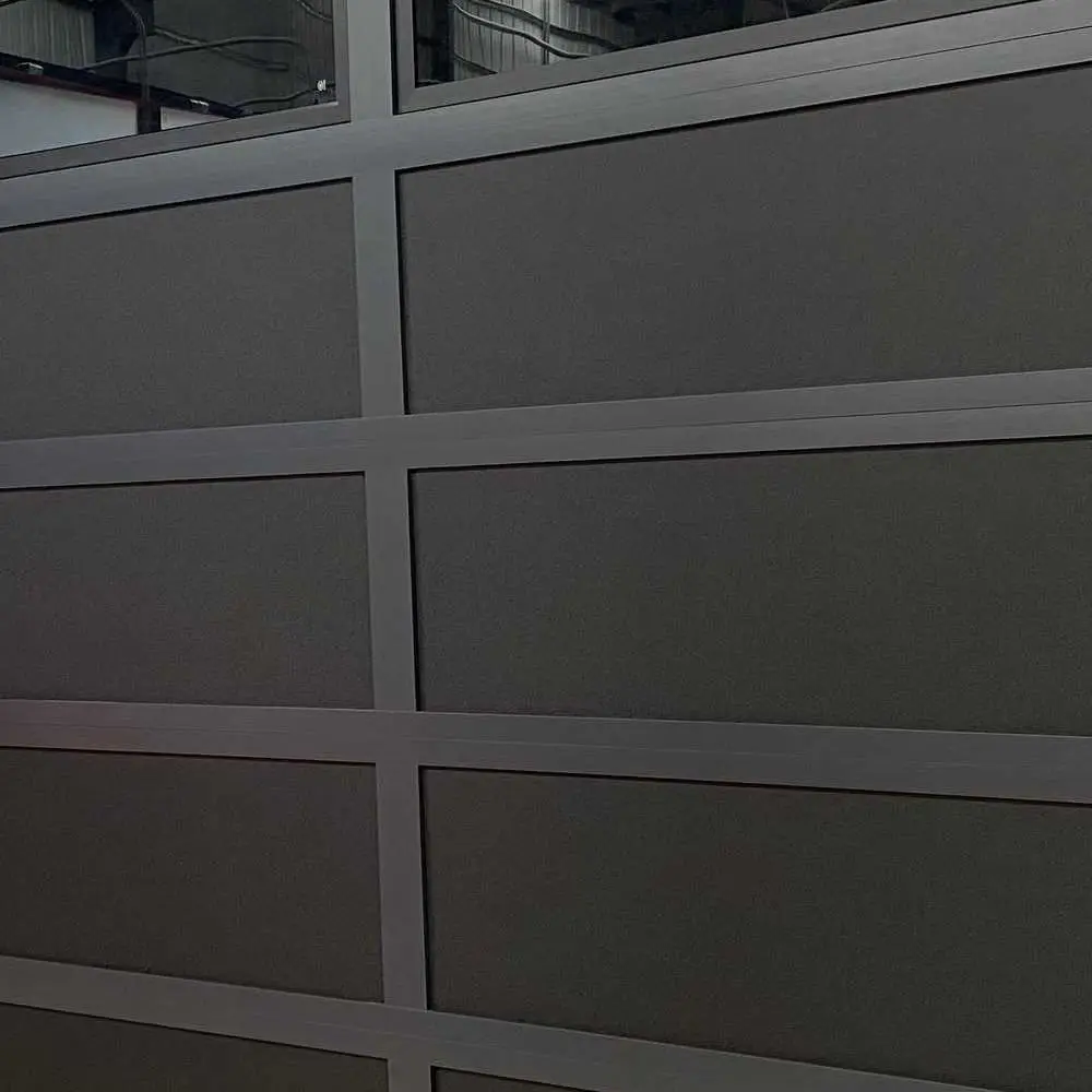 Customization  Aluminum Alloy Garage Door Wooden Glass Panels Sectional Design Anti-Theft Automatic Finished Surface