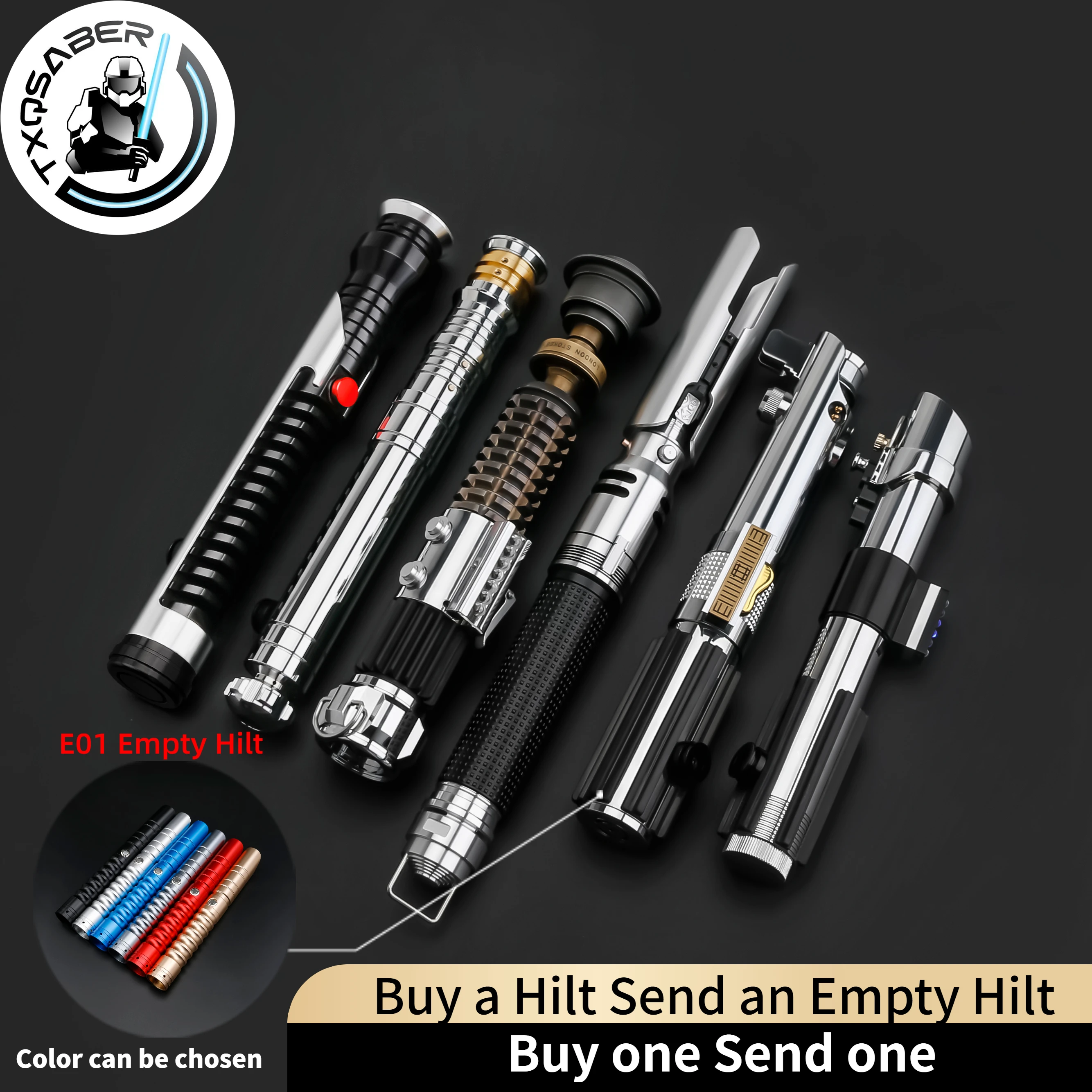 Réplica de sable de luz TXQSABER Serie SDRGB Pixel sin hoja, empuñadura metálica FOC, piezas de sable de luz, espada láser Jedi, juguetes para cosplay de adultos