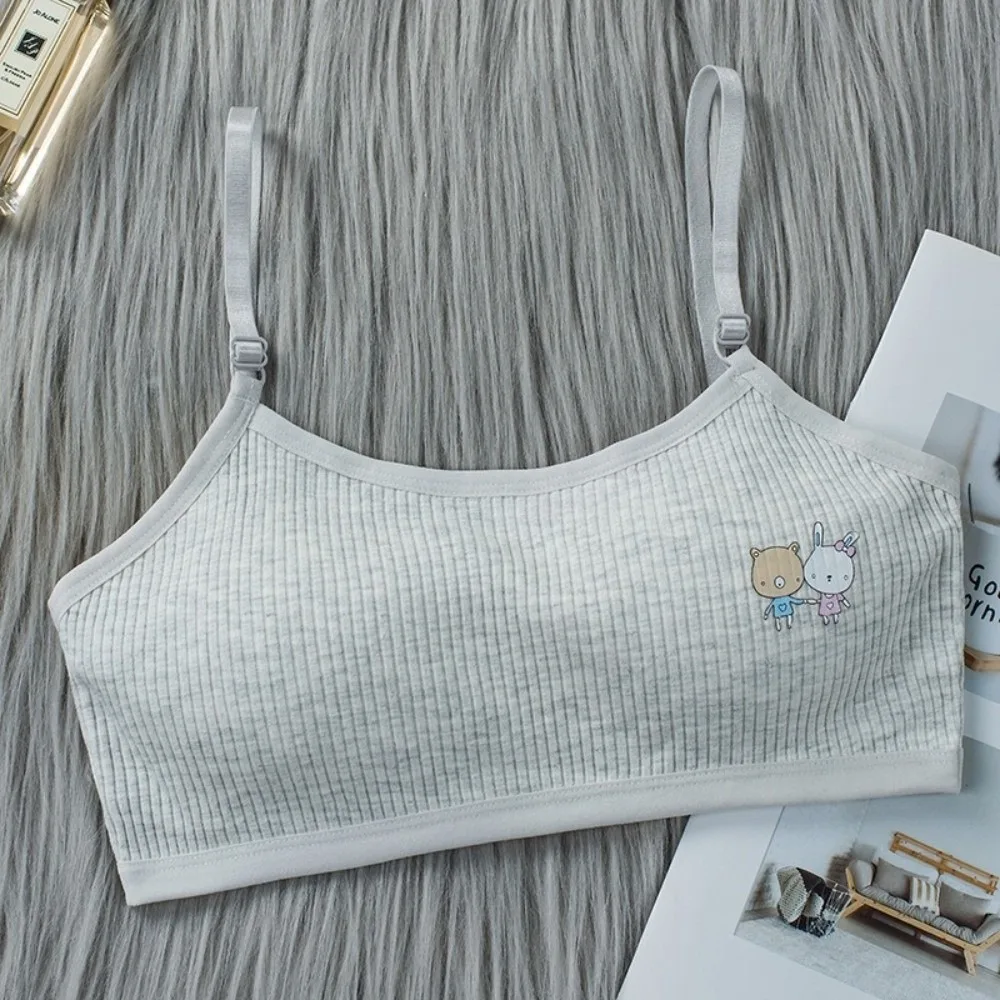

New Cotton Kids Training Bras Tube Tops Breathable Vest Young Girls Underwear Casual Cute Teenage Training Bras 8-16Y