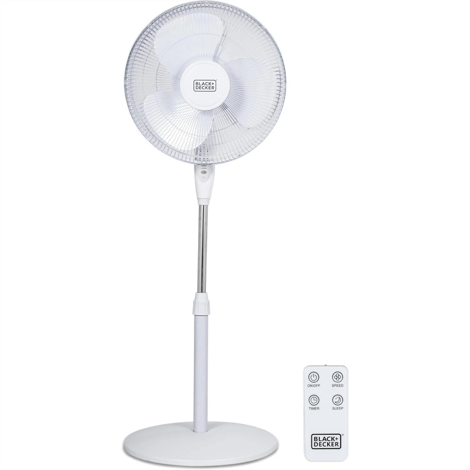 

16 Inch Pedestal Fan with Remote, Quiet Oscillating Fan for Bedroom, 3 Speeds & Timer, White