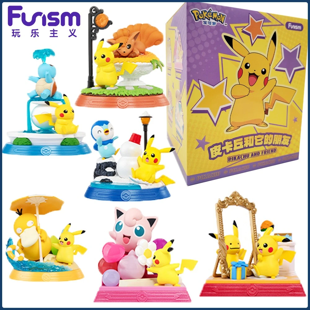 

Funism Pokemon Pikachu and Friend Series Blind Box Cartoon Collectible Figurines Toys Trendy Surprise Model Kids Hobbies Gifts