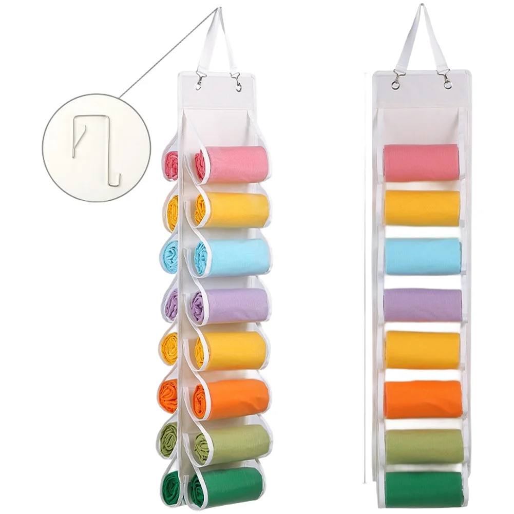 16-Grid Hanging For Clothes Organizer with Dual-Side Layout for Efficient Use of Vertical Space in Closets or Bedrooms