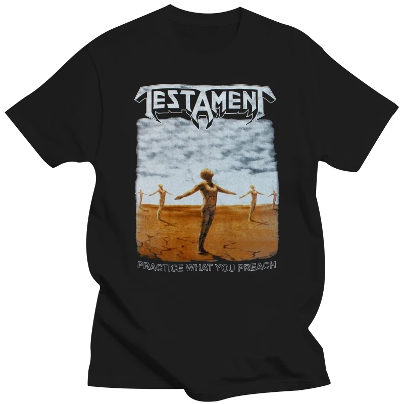 TESTAMENT PRACTICE WHAT YOU PREACH'89 PUNK SHORT - LONG SLEEVE NEW BLACK T-SHIRT Summer Style T Shirt Hipster