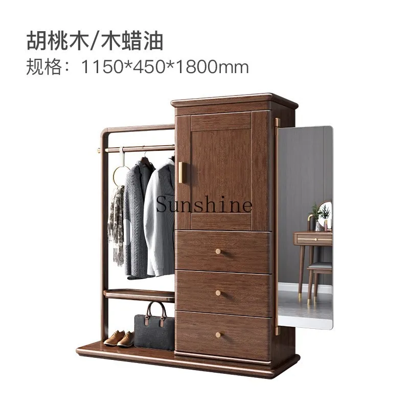 New Chinese-style solid wood corner coat rack shoe cabinet floor-to-ceiling bedroom household corner storage