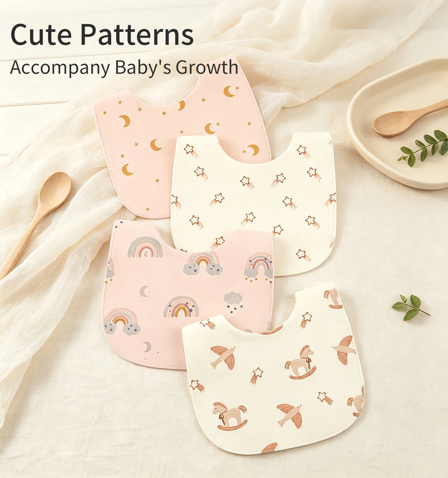 INSULAR 3 Pack Pure Cotton Wat - огляд і ціна Printed Bibs Pack
