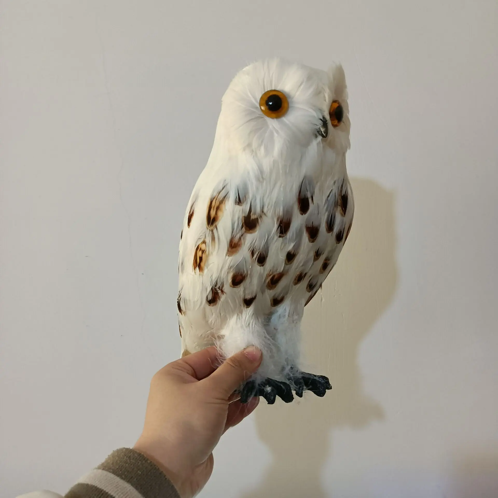 

cute foam and feather white&brown owl model home garden decoration gift about 30cm b2593