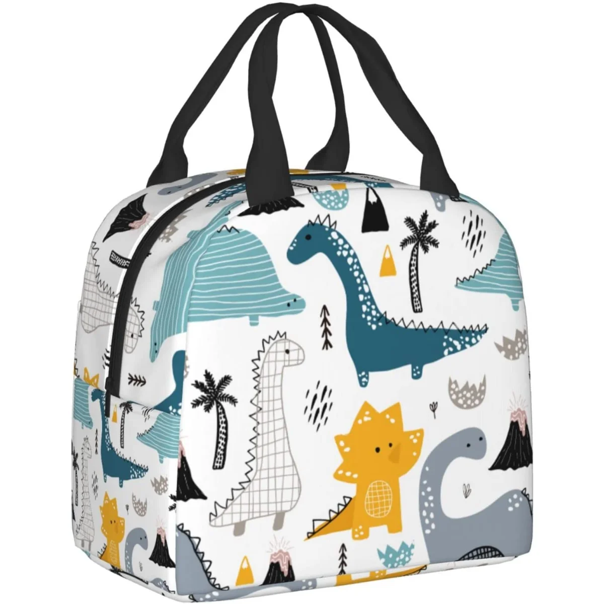 Cute Dinosaur Lunch Box - Insulated Lunch Bags for Kids Women Reusable Lunch Tote Bags, Perfect for School/Picnic/Beach/Travel