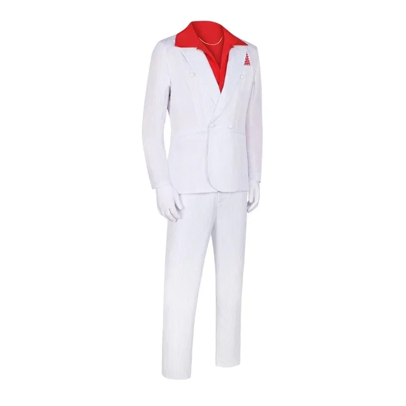 ♥ 2026 New 1983 Movie Scarface Al Pacino Cosplay White Suit Red Shirt Costume Accessories Outfits Halloween Roleplay ★ Look at m view 4