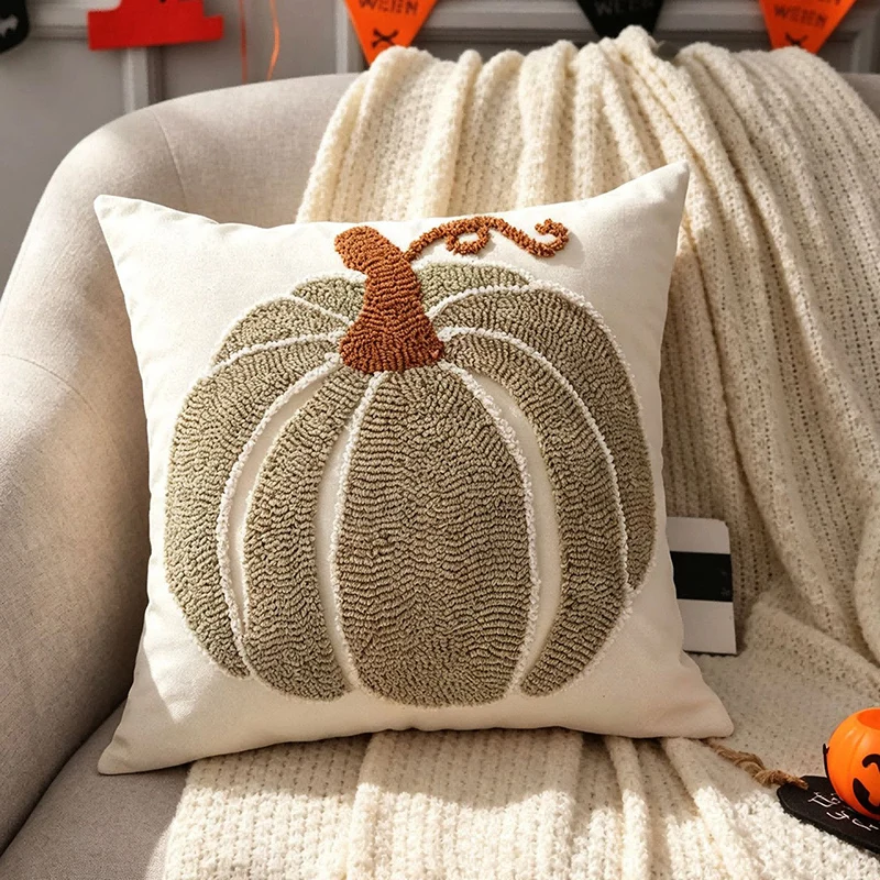 Perfect Soft Comfortable Geometric Embroidered Lumbar Support Pillow with Removable Cover for Sofa Bedroom