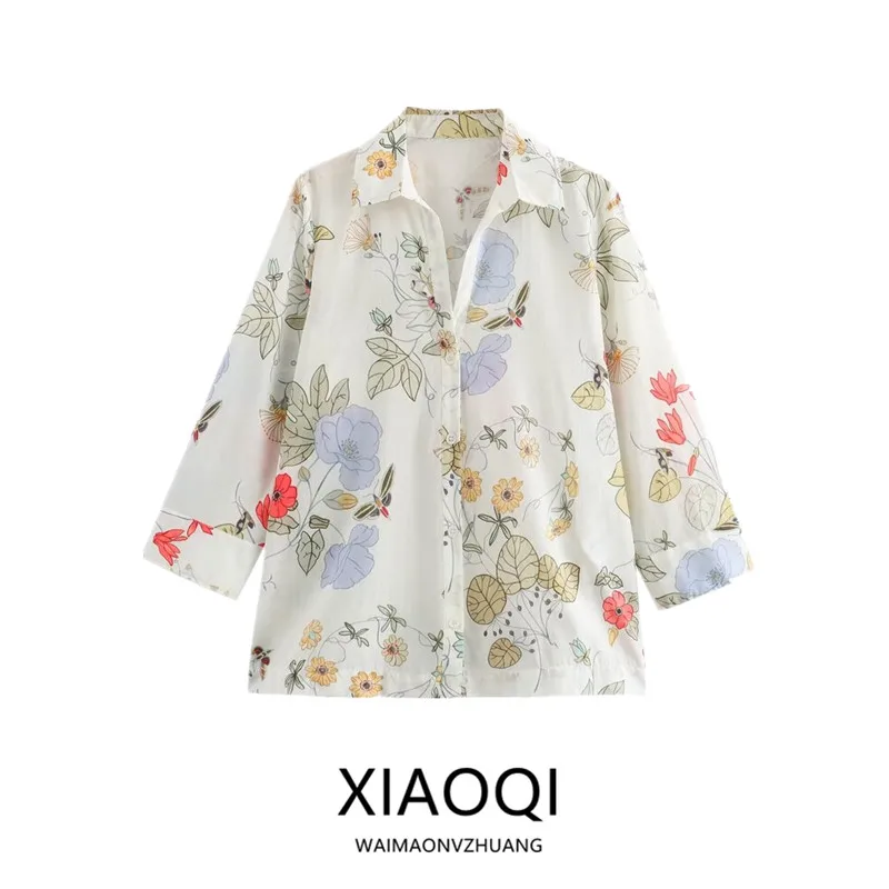 

Лето 2024, женские свободные брюки с длинным светом и отложным воротником с принтом irt, универсальные повседневные брюки, 00% другие материалы, обычная длина