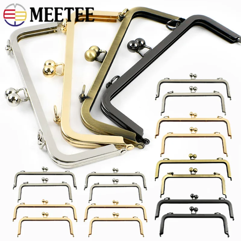 

1/2Pcs 20/25cm Metal Purse Frame Kiss Clasp Handle Square Smooth Bags Wallet Frame DIY Sewing Brackets Accessories for Handbags