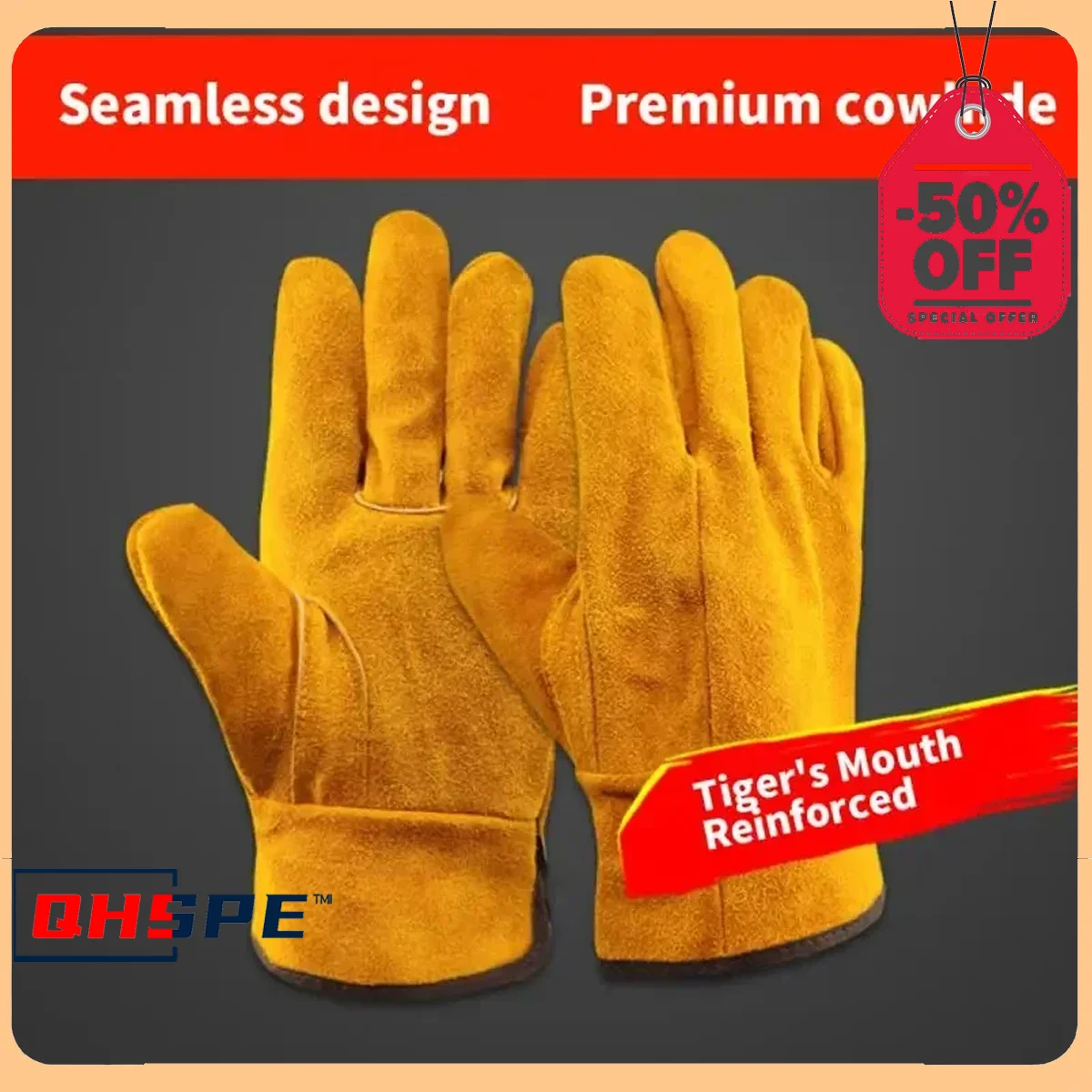 

Men Work Gloves Soft Cowhide Driver Hunting Driving Farm Garden Welding Security Protection Safety Mechanic Glove