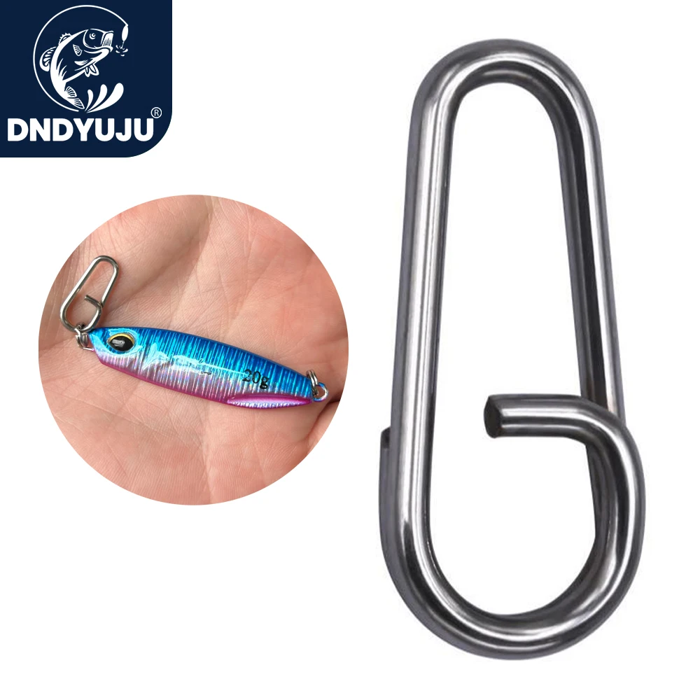 DNDYUJU 50pcs Fishing Snap Stainless Steel Bent Head Oval Split Rings Fishing Accessories Connector Pin Fishhook Lure Tackle