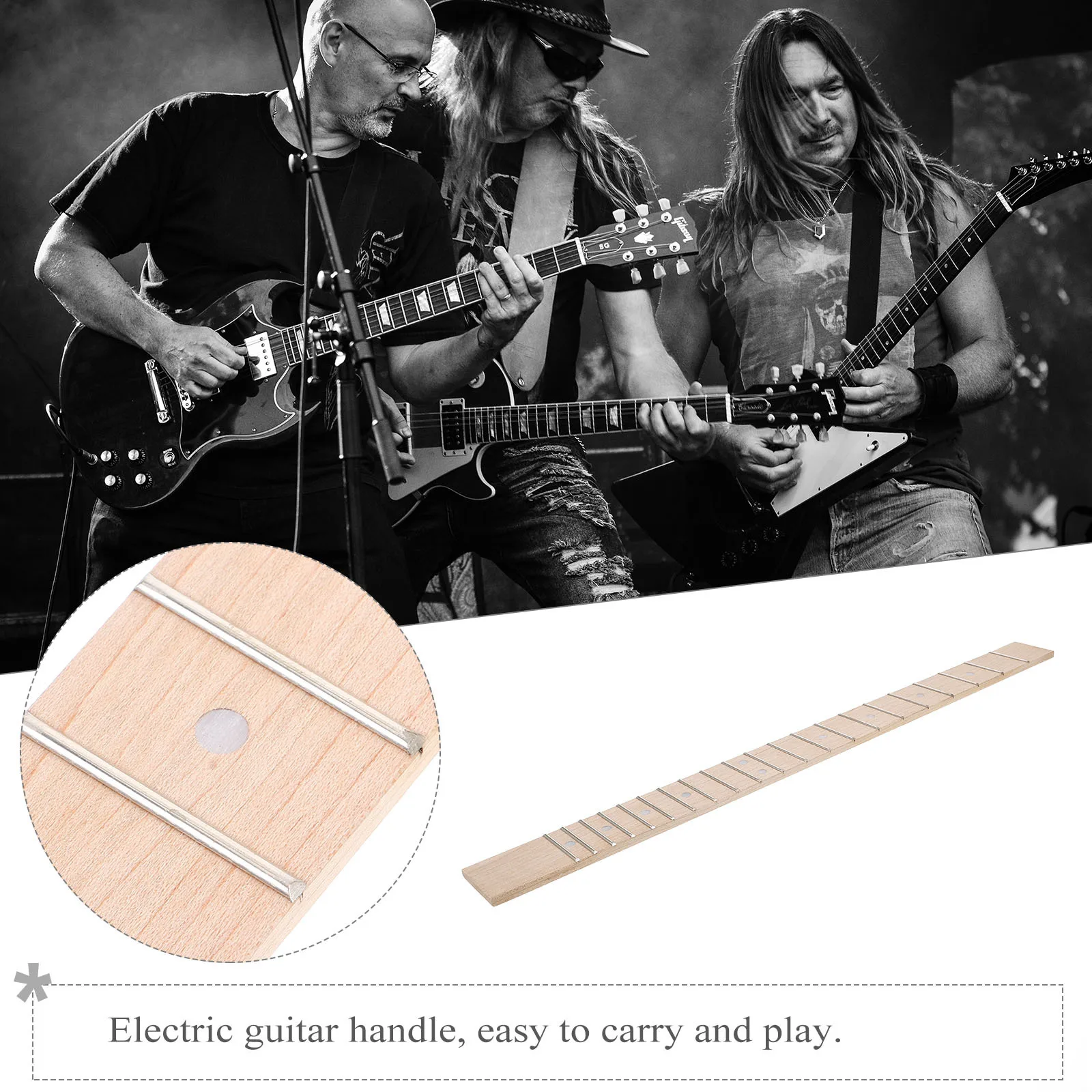 

Electric Guitar Fingerboard Maplewood Sturdy Dot Markers Accurate Fingerboard Suitable for Multiple Music Styles Guitar