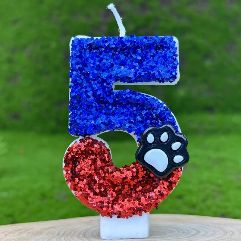 Blue Number Sparkles Funny Candle Birthday Candle Memories Children\'s Red Candles And Accessories Cake Decoration Lamps Candles