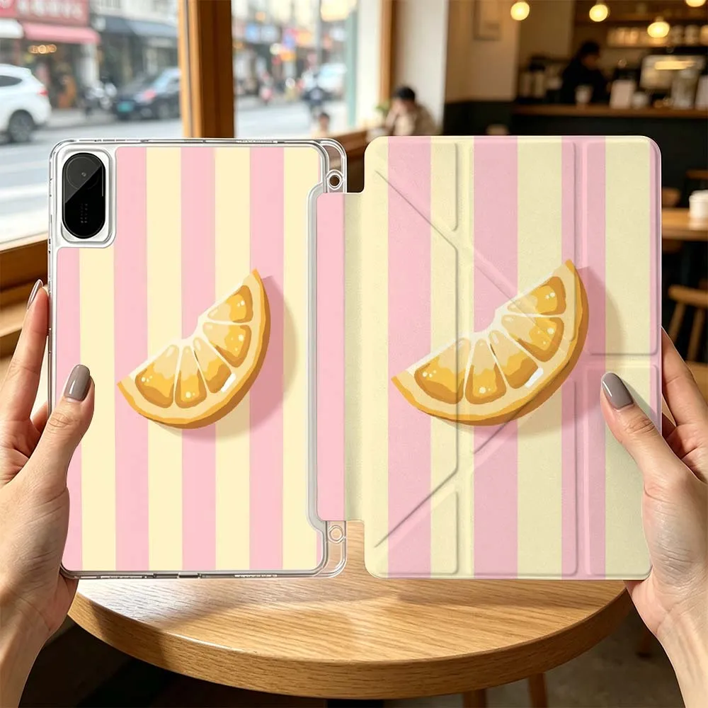 Striped Lemon Art Cool For Xiaomi Redmi Poco Pad 8 7 6 5 Pro SE 5G 11.2 12.1 11 inch 3Y Tablet Case