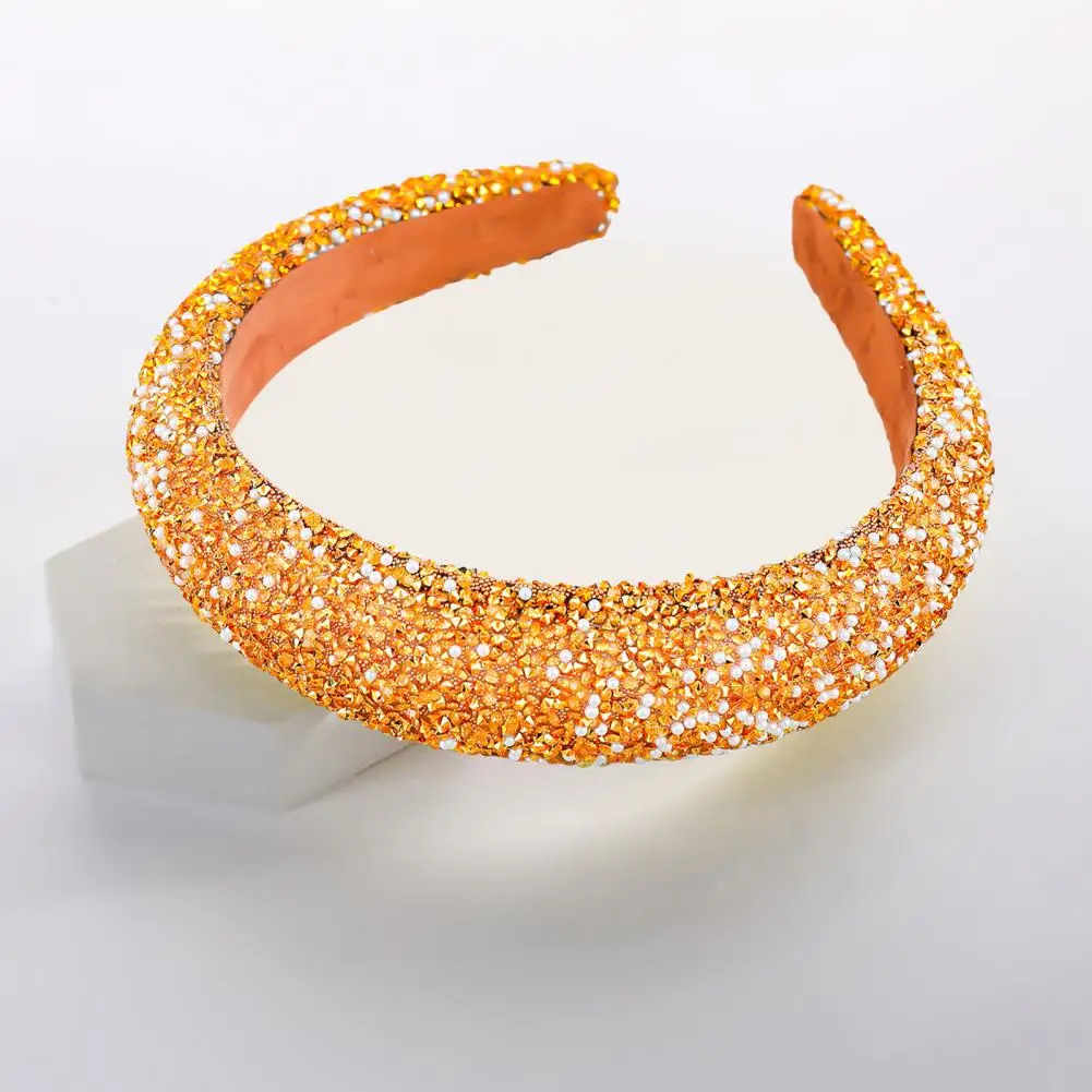 

Beautiful Women Headband Decorative Simple Headband Exquisite Wide Heightened Women Shiny Rhinestone Hair Clasp Dressing Up