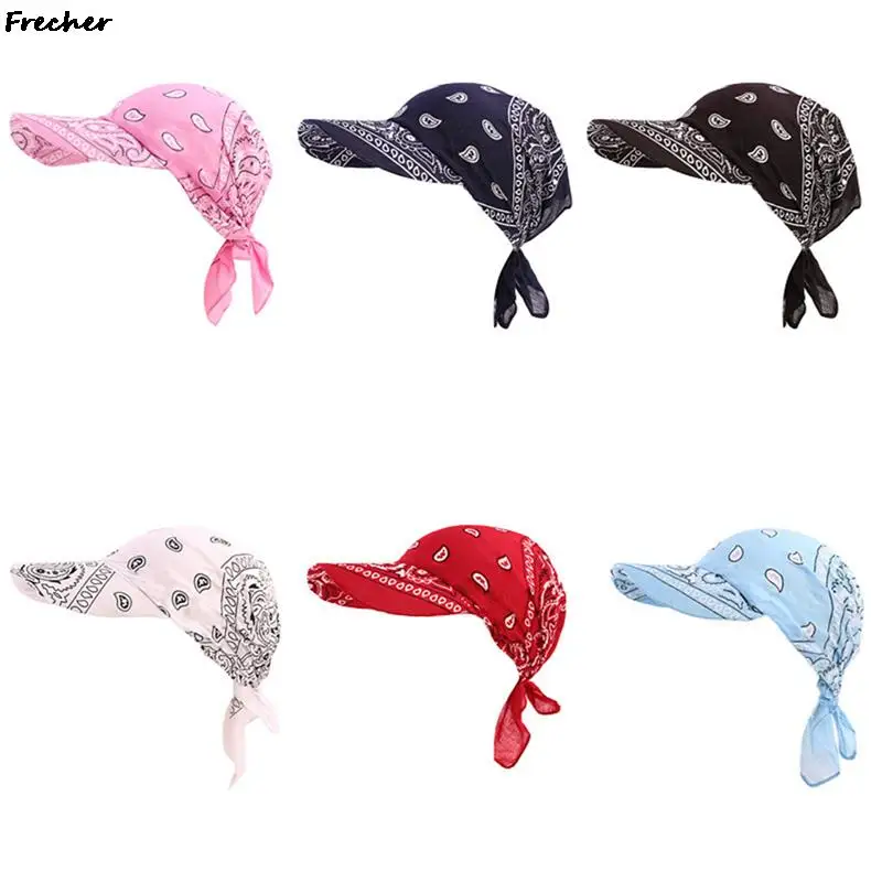 Fashion Sun Visor Breathable Cotton Muslim Hijab Caps Outdoor Beach Headscarf Women Men Holiday Party Headwear Turban Bandana