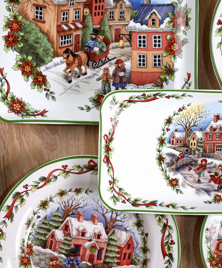 

Ireland Town Underglazed Porcelain Tableware Dinner Plate Home Dish Big Soup Basin Deep Bowl
