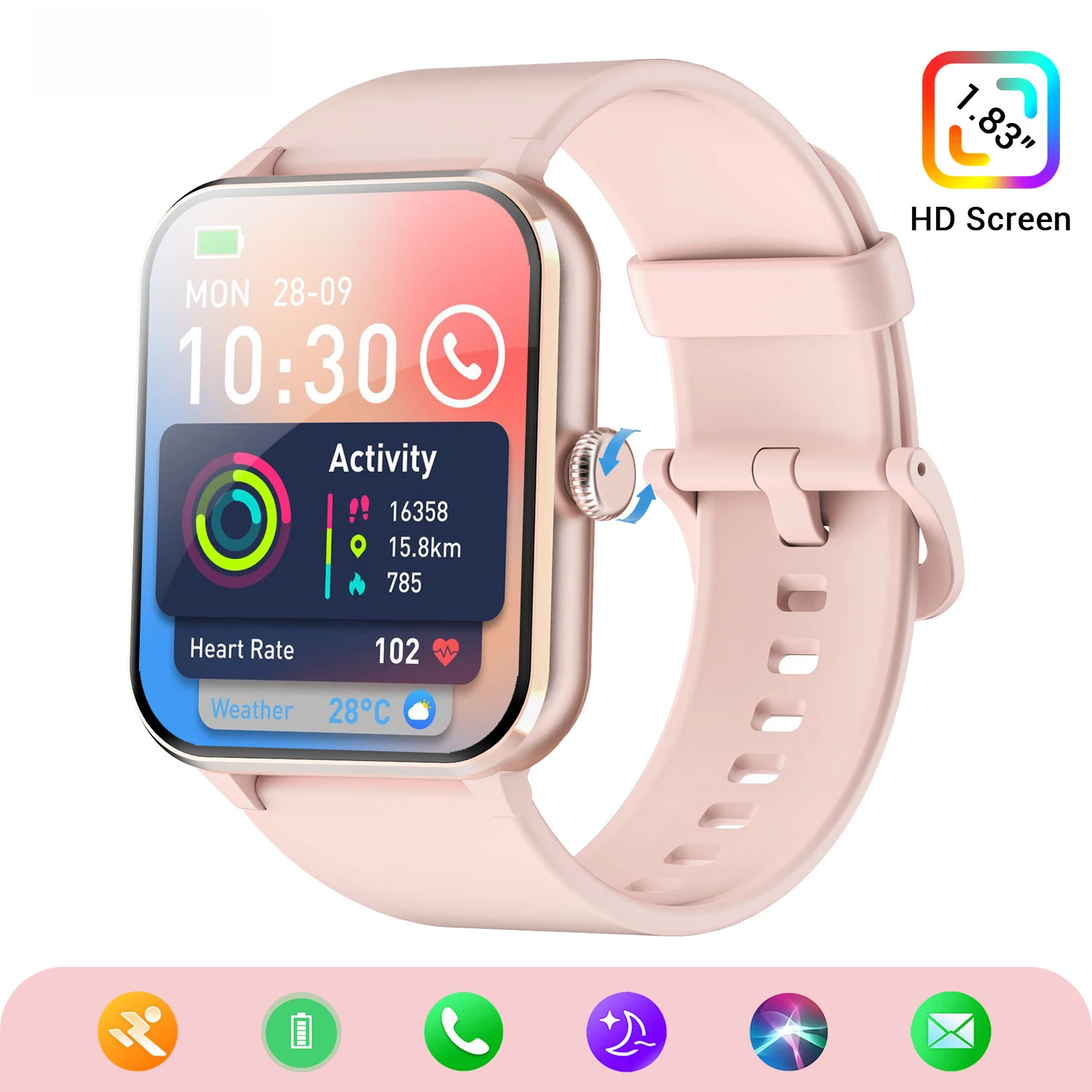 

R50 Смарт-часы Bluetooth-вызовы 1,85-дюймовый TFT-дисплей Смарт-часы Al Voice Assistant Мужчины Женщины Мониторинг здоровья Фитнес-трекер