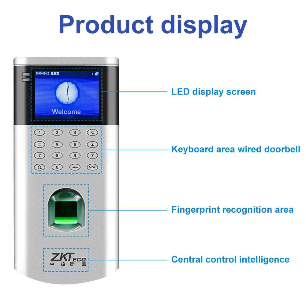 Imagem -02 - Kits de Sistema de Controle de Acesso Tempo Attchimes Máquina Gravadora Rfid Faça Você Mesmo 12v Power no nc Lock Campainha Botão de Saída 125khz