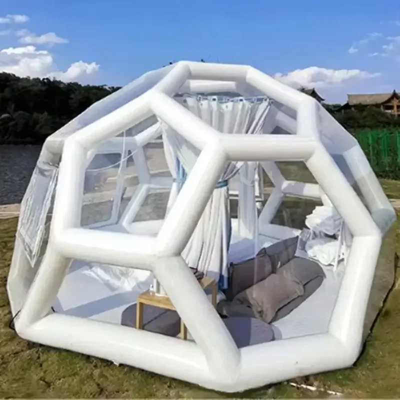 Fun House Inflatable White Bubble Tent Transparent Inflatable air Dome Tent for Party Hire