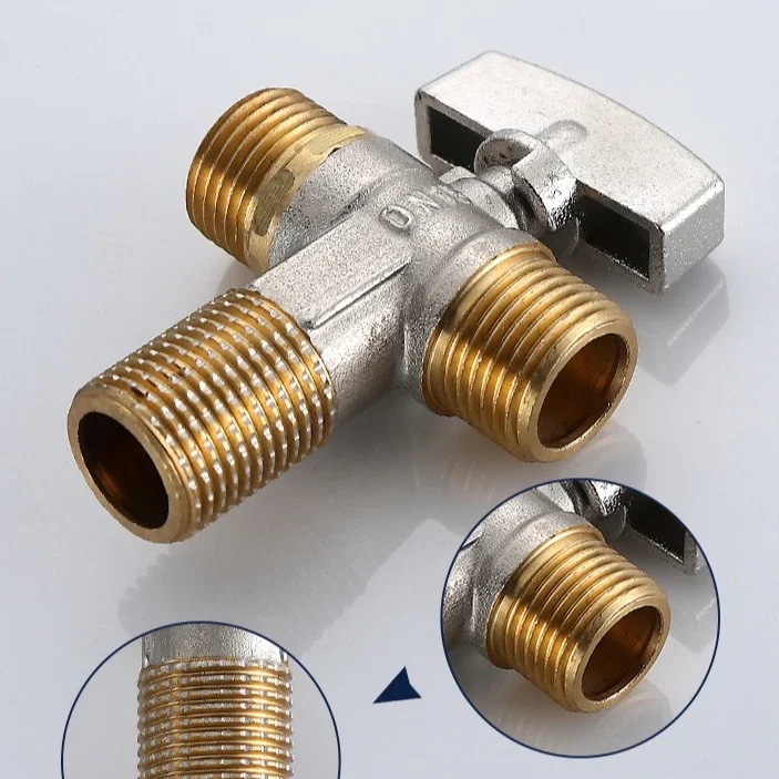 G1/2 Thread Brass Triangle Valve Large Cold Hot Water Angle Stop Valve for Kitchen Bathroom Large Triangular Valve 1PC