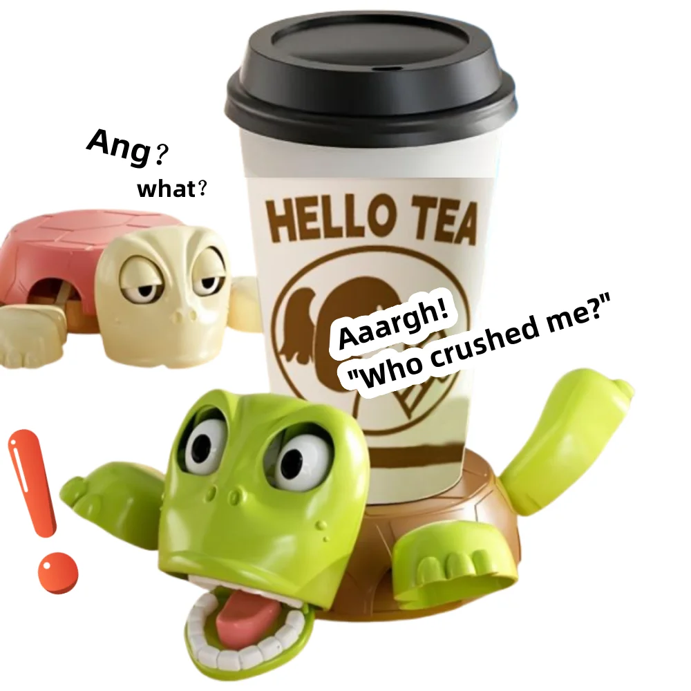 1/2 ensembles de dessous de verre tortue drôle, antidérapant, résistant à la chaleur, support de verre, coussin de protection pour la maison, le bureau, farces, ornement de bureau, cadeaux