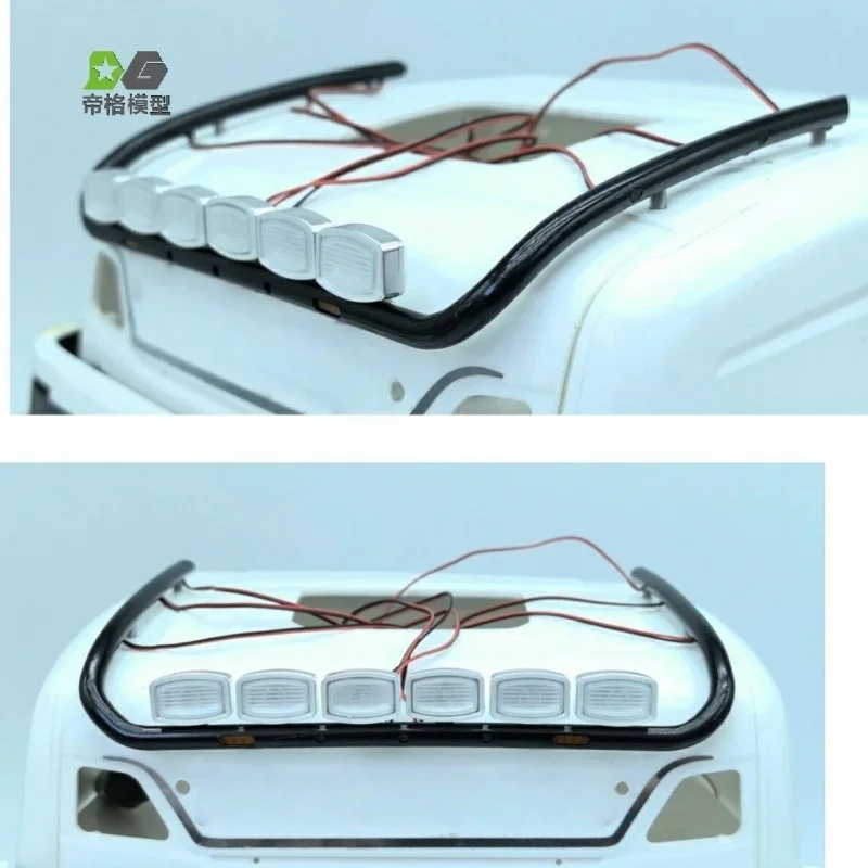 RC 1/14 LED Cockpit-Dachleuchte Quadratische Leuchte für Tamiya LKW-Anhänger für Scania MAN VOLVO Kipper Muldenkipper DIY-Teile – Detail 2