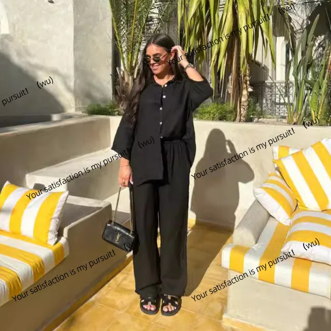 Set 2 potong pakaian kasual dan nyaman dari katun dan linen baru