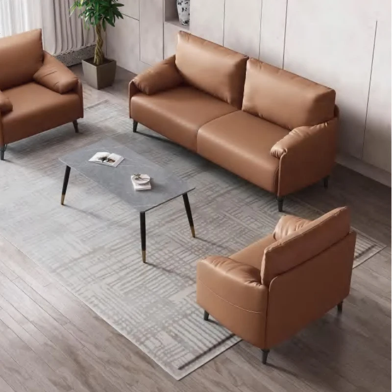 Modern Style Multifunctional Modular Office Furniture Living Room Sets Reception Area Sofa Leather For Administrative Space