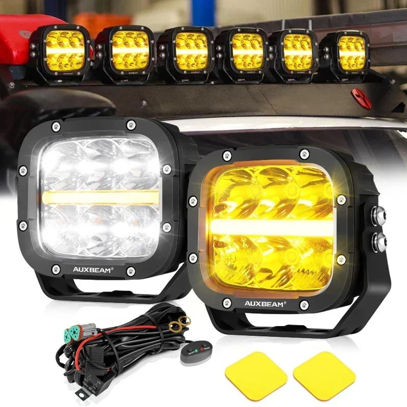 

AUXBEAM 5 Inch 132W LED Combo Beam Daytime Running Light Work Light with Harness for Truck Pickup Offroad