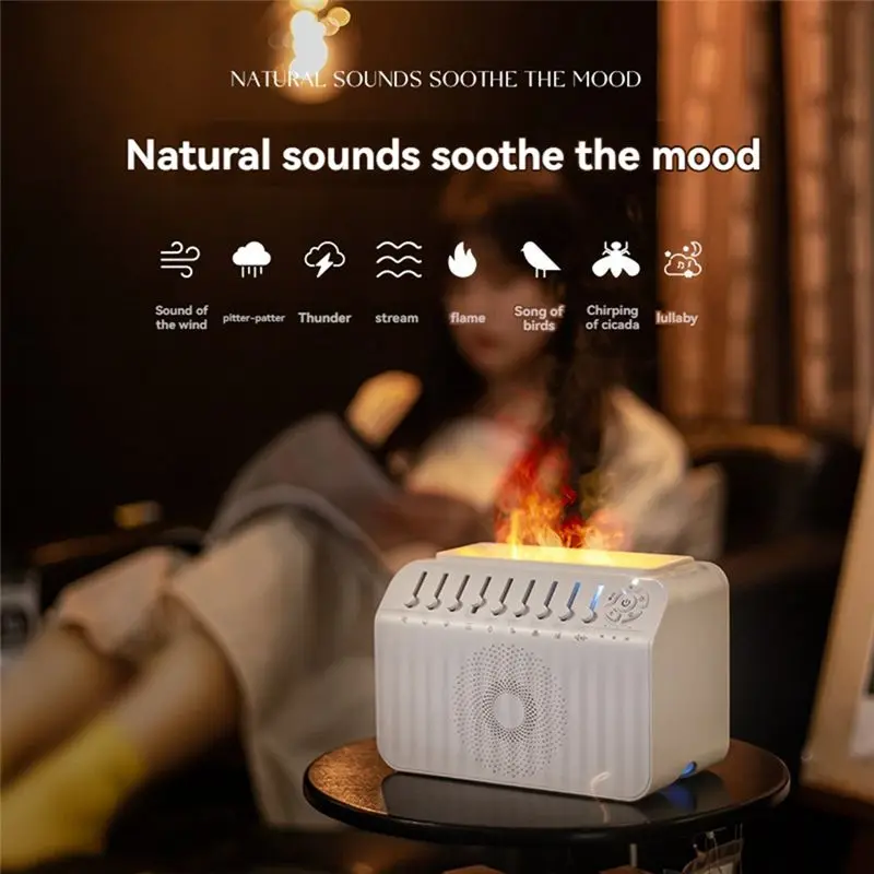 AA87 Bluetooth Speaker White Noise Sleep Aid Night Light Diffuser Humidifier Machine Free Combination Of 8 Goup Nature Sound