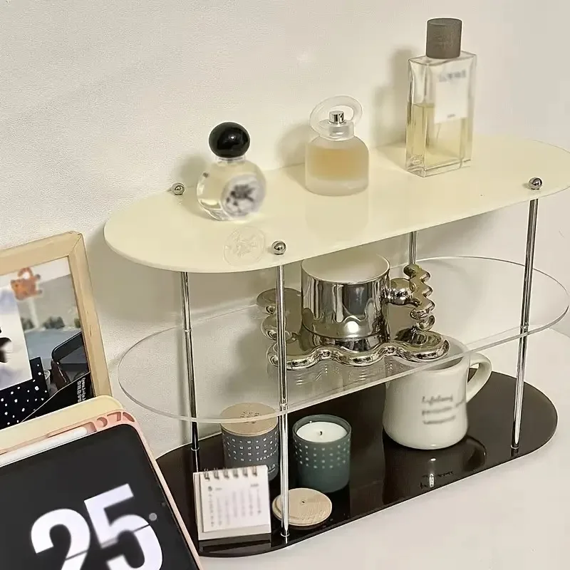 Ins Style Acrylic Storage Rack Desktop Organizer Perfume Jewelry and Cups Display Stand 3 Layers Removable Decorative Shelf