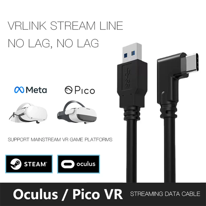 For Pico4 NEO3 Link USB- C Steam VR  Type- C 3.1 Data Cable, Selectable 3m5m