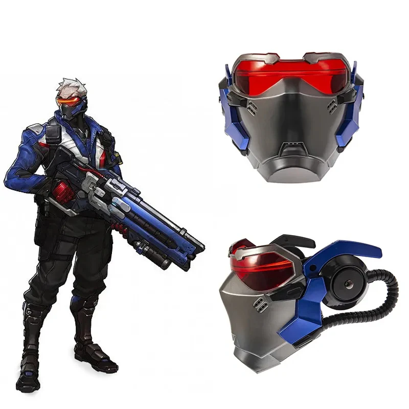 Anime Cosplay Masques pour hommes et femmes, SOLDIER:76, Game Around Cos Props, Halloween Carnival, Terror Mask, Accessoires