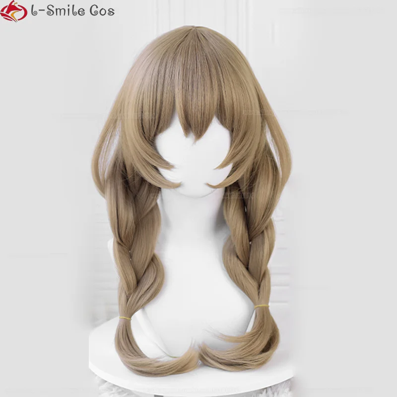 Lisa Cosplay Wig  New Skin Lisa 60cm Linen Brown Braided Wig Heat Resistant A Sobriquet Under Shade Wigs + Wig Cap