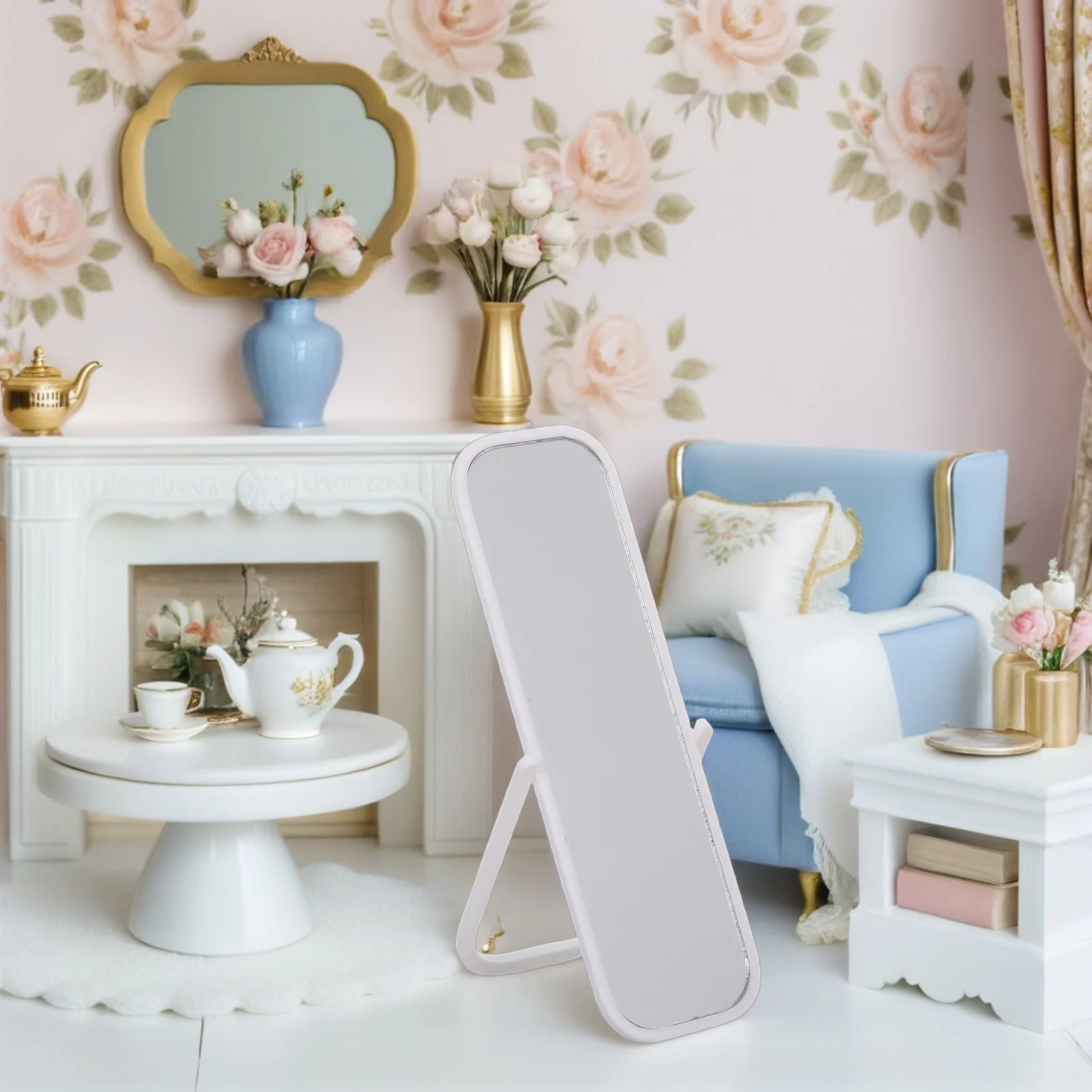 1:12 스케일 인형 집 풀 사이즈 DIY 바닥 거울 미니어처 가구 액세서리 거실 침실 장식