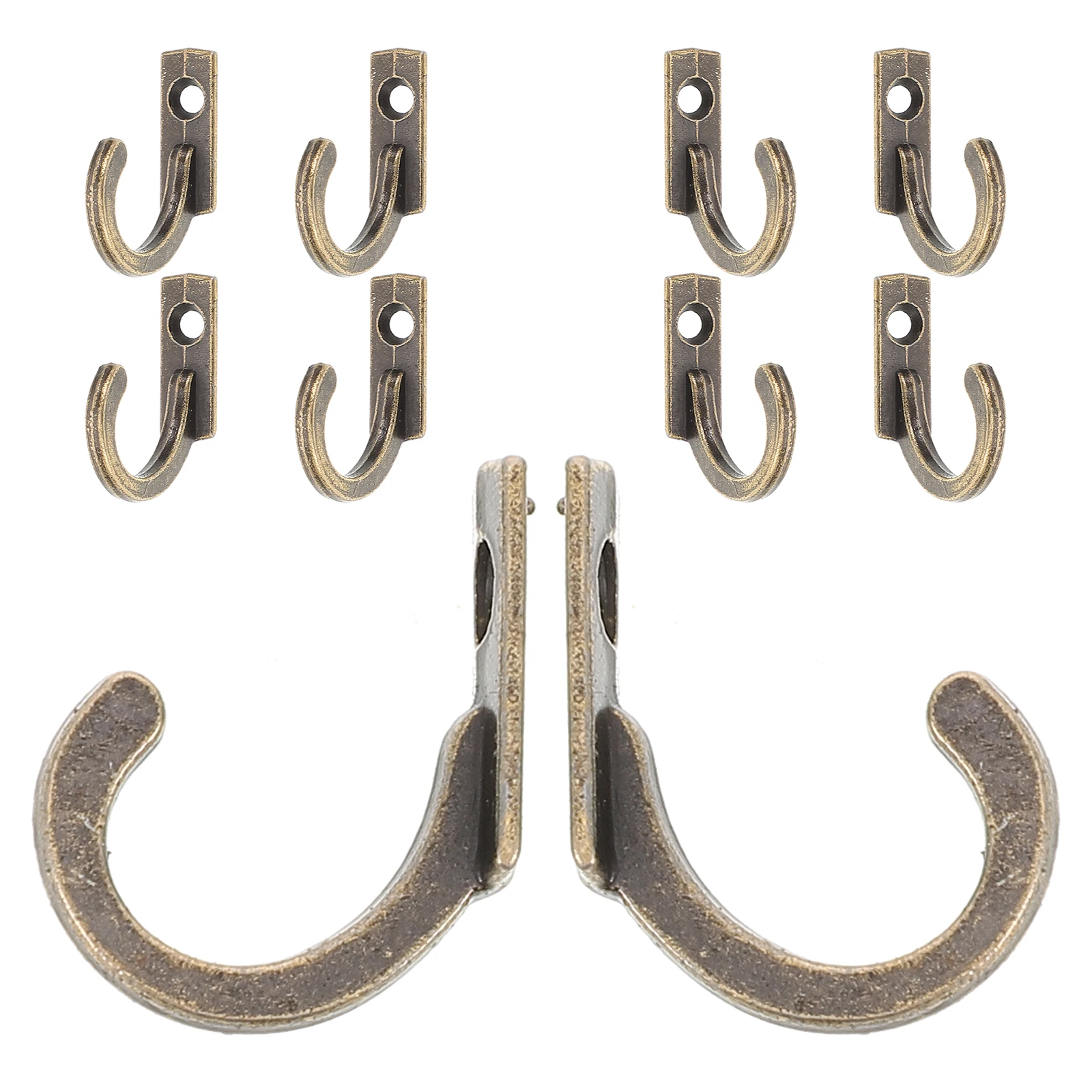 

10pcs Wall Mounted Hooks for Hanging Coats Hats Towels Clothes Single Prong Zinc Alloy Robe Hook Cloth Hanger Bath Facilities