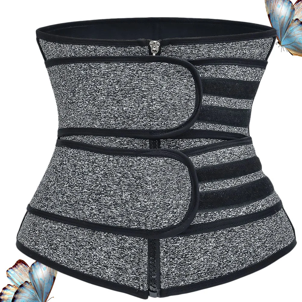 Fitness Waist Trainer Bodysuit Grey Size Xl Elastic Breathable Durable Women Body Shaper Slimming Bustier Tops